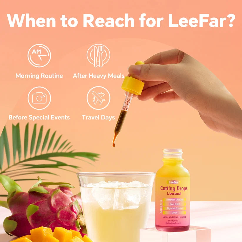 LeeFar Cutting Drops - 10-Botanical Lymphatic & Debloat Support